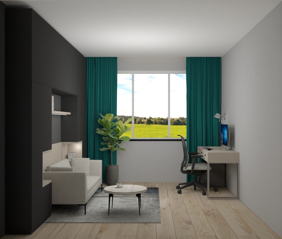 Biuro zaprojektowane w domu jednorodzinnym