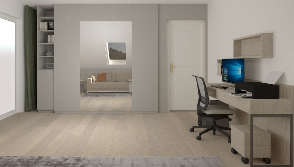 Projekt biura na poddaszu. 